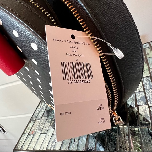 ♠️ NWT Disney Kate Spade Minnie Mouse purse wallet set black crossbody red bow - Picture 6 of 12